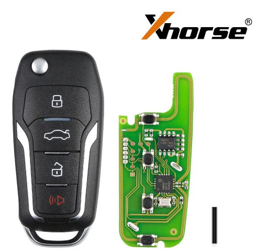 HKSA1836-Mando a distancia con cable Xhorse XKFO01EN para Ford Condor, con tapa, 4 botones