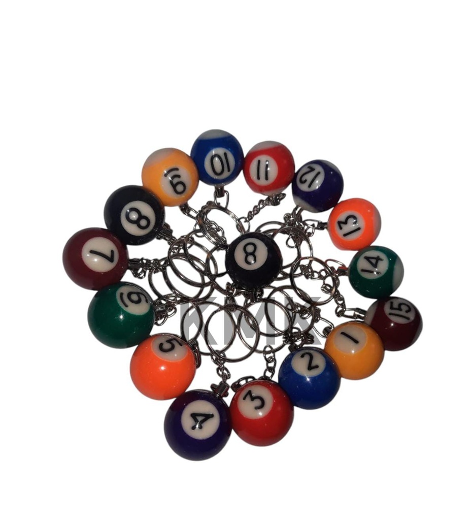 LLAVEROS BOLA POOL COLORES