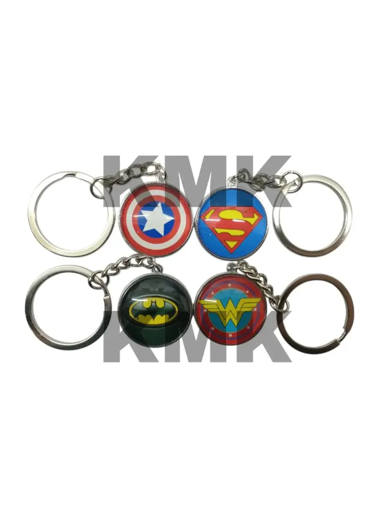 Set Llavero Batman, superman, mujer maravilla y capitan 